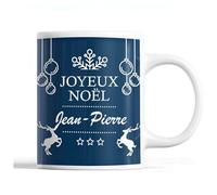 Planetee Tasse Noël Jean-Pierre | Mug prénom homme Idée Cadeau de Noël original Bleu