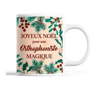 Planetee Tasse Noël Orthophoniste | Mug femme Idée Cadeau de Noël original famille collègue Beige