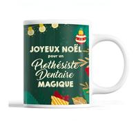 Planetee Tasse Noël Prothésiste Dentaire | Mug homme Idée Cadeau de Noël original famille collègue Vert