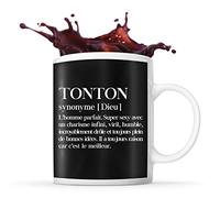 Planetee Tasse noir Définition Tonton | Mug original pour oncle idéal pour cadeau de noël et anniversaire