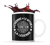 Planetee Tasse noir Mythe Légende Tonton | Mug original pour oncle idéal pour cadeau de noël et anniversaire