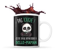 Planetee Tasse noir Pas Touche Panda Belle-Maman | Mug original pour belle mère idéal pour cadeau de noël et anniversaire