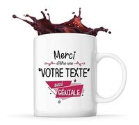 Planetee Tasse personnalisable Merci génial : Mug Café ou Thé Drôle et Original | Idée Cadeau Personnalisée