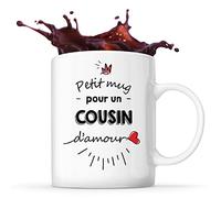 Planetee Tasse Petit Mug d'un Cousin d'amour | Idée Tasse Cadeau Mug Blanc Famille Anniversaire Noël