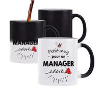 Planetee Tasse Petit Mug magique thermoréactif d'un Manager adoré tasse change couleur chaleur idée cadeau travail collègue départ retraite anniversaire Noël homme