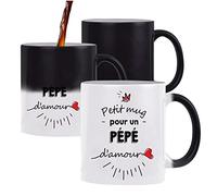Planetee Tasse Petit Mug magique thermoréactif d'un Pépé d'amour tasse change couleur chaleur idée cadeau famille Fête des Grand-pères Anniversaire Noël