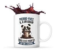 Planetee Tasse Pierre-Yves Panda Café | Idée Mug Cadeau Travail Métier Humour Collègue Homme Anniversaire Noël