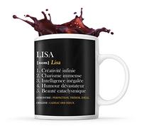 Planetee Tasse prénom Lisa Définition Perfection | Mug Prénom humour idéal pour cadeau original et drôle