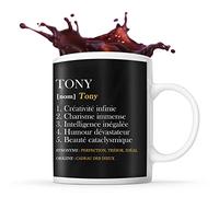 Planetee Tasse prénom Tony Définition Perfection | Mug Prénom humour idéal pour cadeau original et drôle