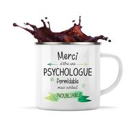 Planetee Tasse Psychologue Inoubliable Femme 360 ml | Mug Émaillé Métallique | Idée Cadeau Collègue Travail Retraite