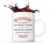 Planetee Tasse Responsable aussi géniale | Idée Mug Cadeau Travail Métier Départ Retraite Collègue Anniversaire Noël