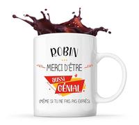 Planetee Tasse Robin génial sans faire exprès | Idée Mug Cadeau Prénom Surnom Nom de Famille Anniversaire Noël