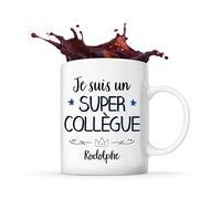 Planetee Tasse Rodolphe Un Super Collègue | Idée Mug Cadeau Prénom Nom de Famille Travail Métier Départ Retraite Collègue