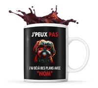 Planetee Tasse Shih Tzu Cool Lunette de soleil Prénom Nom Personnalisable - Mug Café Thé Idée Cadeau Personnalisé Homme Femme Original pour Propriétaire de Chiot