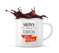 Planetee Tasse Tonton Génial 360 ml | Mug Émaillé Métallique | Idée Cadeau Anniversaire Noël Famille