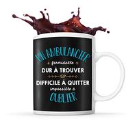 Planetee Tasse Un Ambulancier Formidable noir | Mug cadeau ami collègue de travail, départ retraite