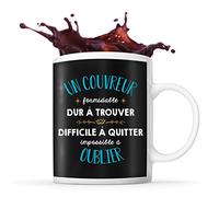 Planetee Tasse Un Couvreur Formidable noir | Mug cadeau ami collègue de travail, départ retraite