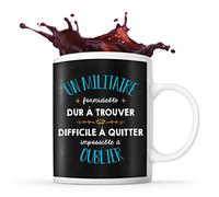 Planetee Tasse Un Militaire Formidable noir | Mug cadeau ami collègue de travail, départ retraite