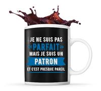 Planetee Tasse un Patron parfait | Mug Homme Café Thé Idée Cadeau Humour Collègue famille Anniversaire Noël