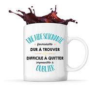 Planetee Tasse Une Aide Soignante Formidable blanc | Mug cadeau amie collègue de travail, départ retraite
