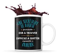 Planetee Tasse Une Secrétaire de Mairie noir | Mug cadeau amie collègue de travail, départ retraite