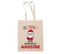 Planetee Tote bag Augustine Pas Touche Père Noël - Sac Shopping - Secret santa Cadeau Noël Humour Insolite Collègue