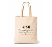 Planetee Tote bag beige AESH une passion Sac Cadeau Fin d'années