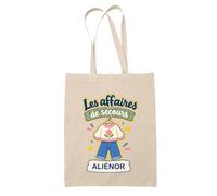 Planetee Tote Bag Beige Aliénor : Les affaires de secours | Sac Crèche École Goûter Bibliothèque | Coton Fairtrade 10 L Anses 70 cm | Cadeau Rentrée Fille