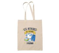 Planetee Tote Bag Beige Aliénor : Les affaires de secours | Sac Crèche École Goûter Bibliothèque | Coton Fairtrade 10 L Anses 70 cm | Cadeau Rentrée Fille