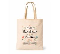 Planetee Tote bag beige Architecte préférée Sac shopping réutilisable