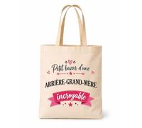 Planetee Tote bag beige Bazar Arrière-grand-mère incroyable Sac shopping réutilisable