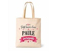 Planetee Tote bag beige Bazar Paule incroyable Sac shopping réutilisable