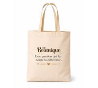 Planetee Tote bag beige Botanique une passion Sac shopping Cadeau Collègue