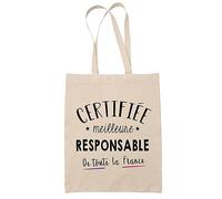 Planetee Tote bag Beige Certifiée meilleure Responsable | Sac coton cabas réutilisable cadeau femme amie famille collègue