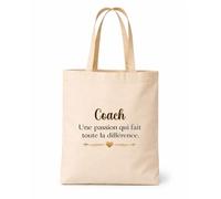 Planetee Tote bag beige Coach une passion Sac Cadeau Fin d'années