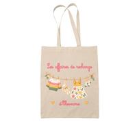 Planetee Tote Bag Beige Eleonore : Les affaires de secours | Sac Crèche École Goûter Bibliothèque | Coton Fairtrade 10 L Anses 70 cm | Cadeau Rentrée Fille
