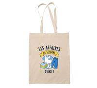 Planetee Tote Bag Beige Eliott : Les affaires de secours | Sac Crèche École Goûter Bibliothèque | Coton Fairtrade 10 L Anses 70 cm | Cadeau Rentrée Garçon