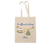 Planetee Tote Bag Beige Eliott : Les affaires de secours | Sac Crèche École Goûter Bibliothèque | Coton Fairtrade 10 L Anses 70 cm | Cadeau Rentrée Garçon