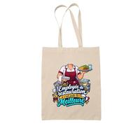 Planetee Tote Bag Beige Employee de Restauration C'est juste la Meilleure Métier | Sac en Coton Fairtrade 180 g/m² 10 L Anses 70 cm | Courses Bureau Plage Marché | Cadeau Femme Maîtresse Anniversaire