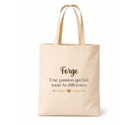 Planetee Tote bag beige Forge une passion Sac shopping Cadeau Collègue