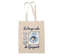 Planetee Tote Bag Beige Gaspard : Les affaires de secours | Sac Crèche École Goûter Bibliothèque | Coton Fairtrade 10 L Anses 70 cm | Cadeau Rentrée Garçon