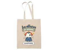 Planetee Tote Bag Beige Gaspard : Les affaires de secours | Sac Crèche École Goûter Bibliothèque | Coton Fairtrade 10 L Anses 70 cm | Cadeau Rentrée Garçon