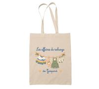 Planetee Tote Bag Beige Gaspard : Les affaires de secours | Sac Crèche École Goûter Bibliothèque | Coton Fairtrade 10 L Anses 70 cm | Cadeau Rentrée Garçon