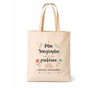 Planetee Tote bag beige Géographe préférée Sac shopping réutilisable