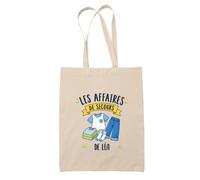 Planetee Tote Bag Beige Léa : Les affaires de secours | Sac Crèche École Goûter Bibliothèque | Coton Fairtrade 10 L Anses 70 cm | Cadeau Rentrée Fille