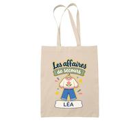 Planetee Tote Bag Beige Léa : Les affaires de secours | Sac Crèche École Goûter Bibliothèque | Coton Fairtrade 10 L Anses 70 cm | Cadeau Rentrée Fille