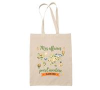 Planetee Tote Bag Beige Les affaires pour l'aventure de Gaspard | Sac Crèche École Goûter Bibliothèque | Coton Fairtrade 10 L Anses 70 cm | Cadeau Rentrée Garçon