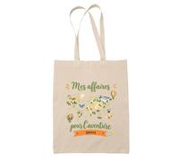 Planetee Tote Bag Beige Les affaires pour l'aventure de Zéphyr | Sac Crèche École Goûter Bibliothèque | Coton Fairtrade 10 L Anses 70 cm | Cadeau Rentrée Garçon