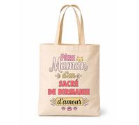 Planetee Tote bag beige Maman Sacré de Birmanie d'amour copie Sac shopping réutilisable