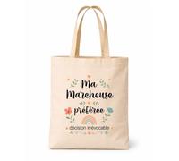 Planetee Tote bag beige Marcheuse préférée Sac shopping réutilisable